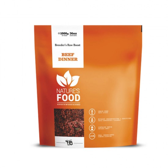 Natures Beef Dinner, Breeders Raw Boost 1kg Natures Beef Dinner, Breeders Raw Boost 1kg